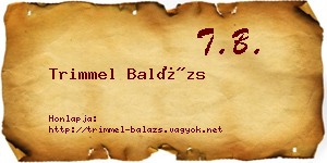 Trimmel Balázs névjegykártya
