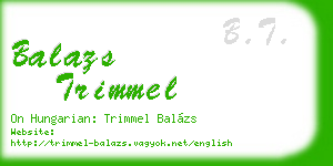 balazs trimmel business card